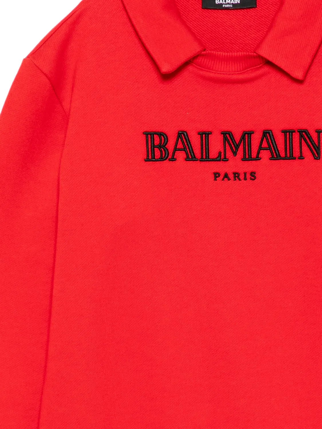 Свитер с вышитым логотипом Balmain Kids, красный — фото 3