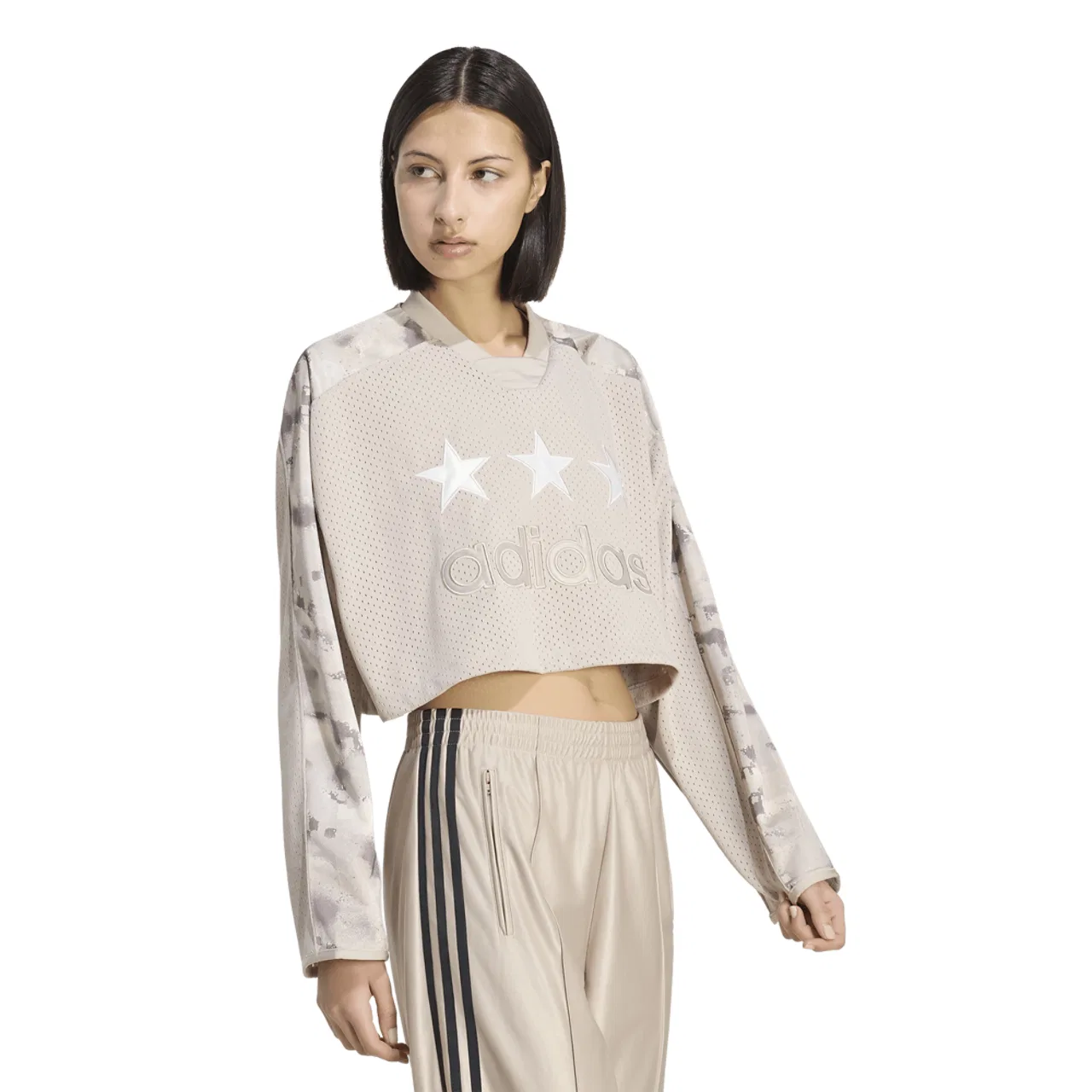Женская футболка дышащая укороченная Cropped FEM HOC Jersey Adidas, Wonder Beige/Beige
