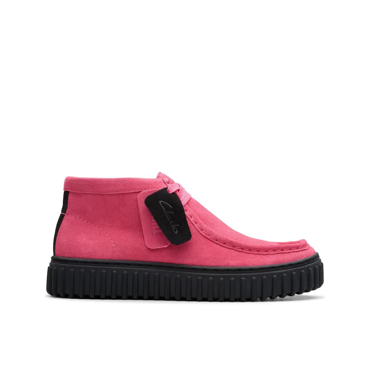 Детские ботинки из замши с моделью Torhill older, Clarks, Pink