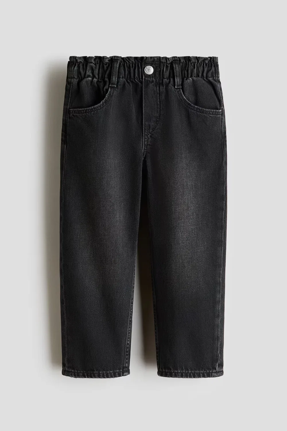 Свободные джинсы с бумажным пакетом H&M, Denimschwarz