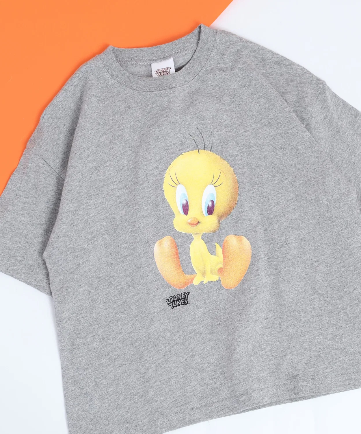Детская футболка оверсайз с принтом Looney Tunes FUNALIVE, Heather Grey