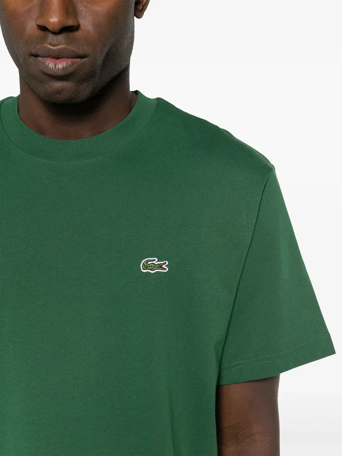 Футболка с логотипом из хлопка Lacoste, изумрудный — фото 3