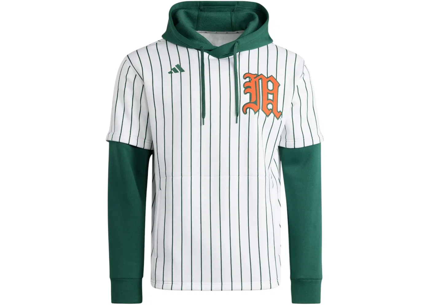 Мужская худи с длинным рукавом Adidas Hurricanes Jersey Hoodie, Miami White Dark Green