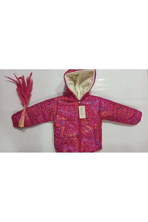 Детское зимнее пальто для девочек с капюшоном Aydino, Dark Pink