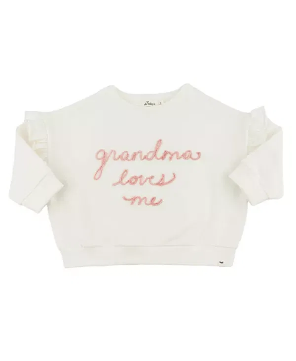 Детская толстовка для девочек с длинным рукавом Grandma Loves Me Millie Oh Baby!, Oyster
