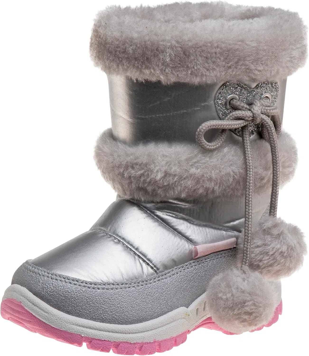Детские снежные ботинки для девочек Rugged Bear, Silver/Pink