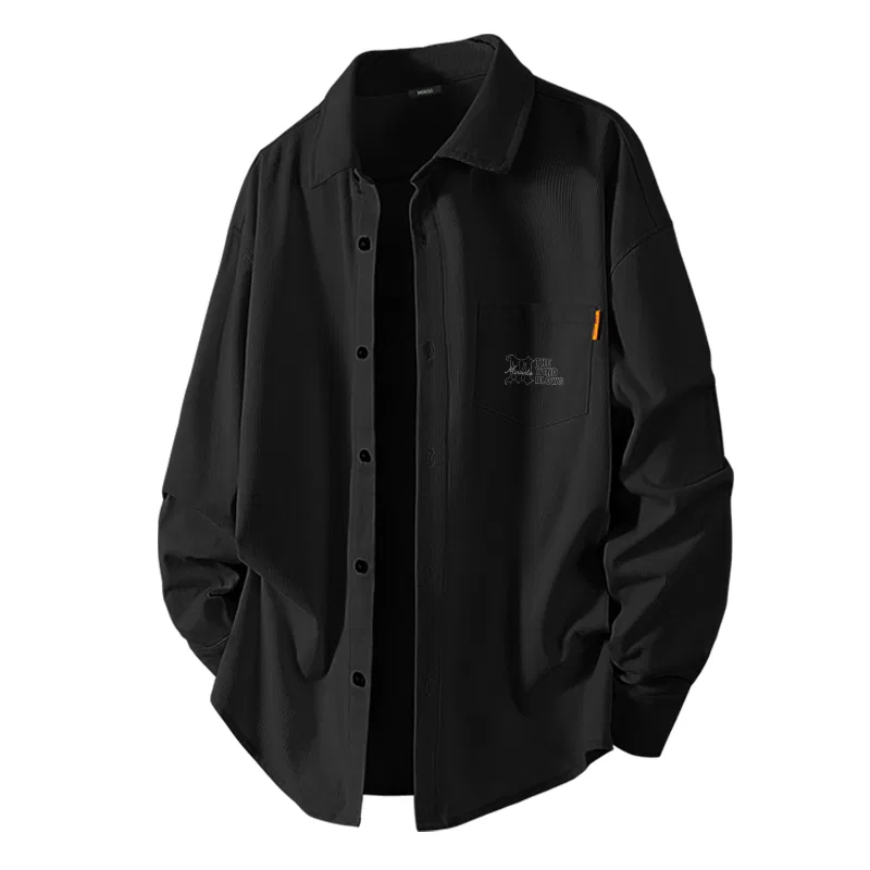 Детская рубашка с отложным воротником MINISO, Heavyweight Corduroy Black