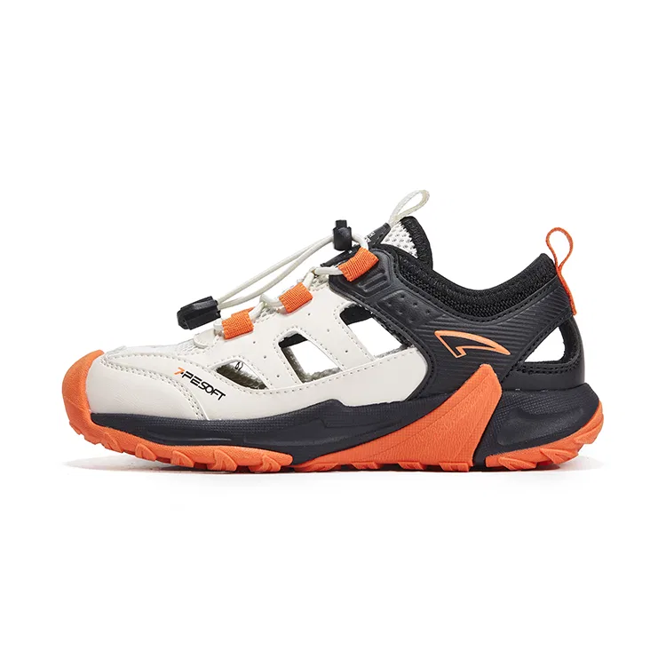 Детские сандалии с ремешками, 7-PE, Black/Beige/Orange