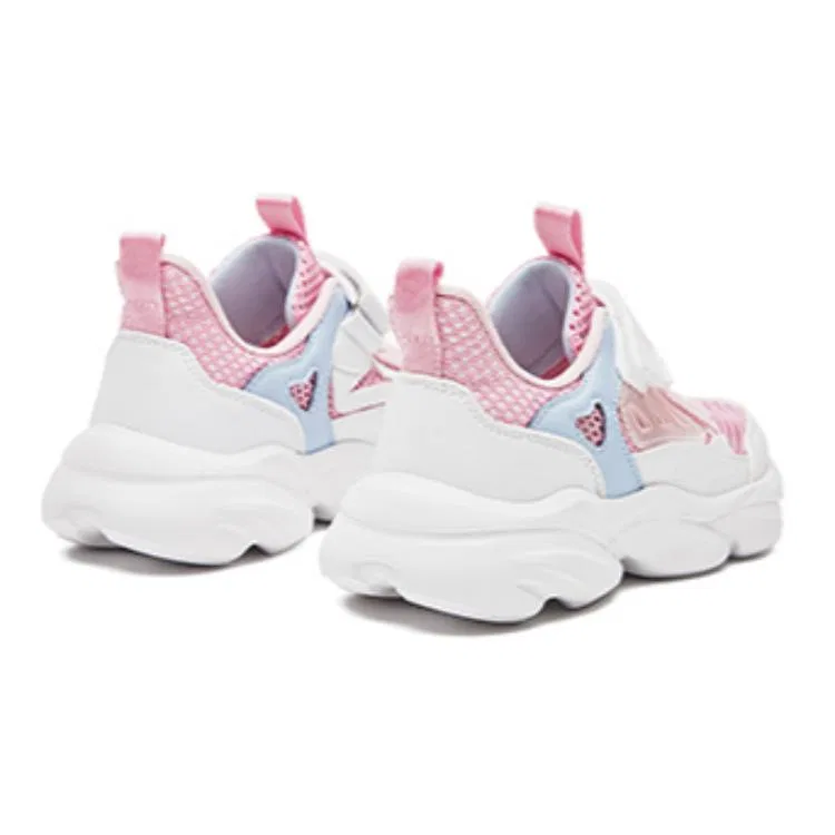 Детские кроссовки с дышащим сетчатым верхом ERKE KIDS, True White/Apricot Blossom Pink — фото 4