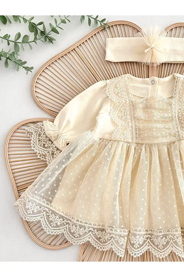 Детское платье для девочек хлопковое Carmen Jammybaby, Natural — фото 4