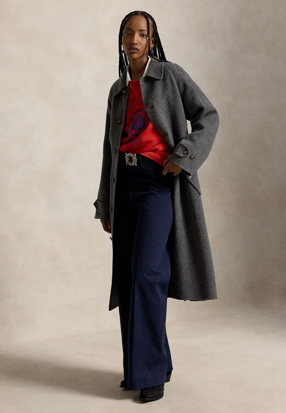 Толстовка с круглым вырезом из флиса с воротником-поло Polo Ralph Lauren, Very Red — фото 4