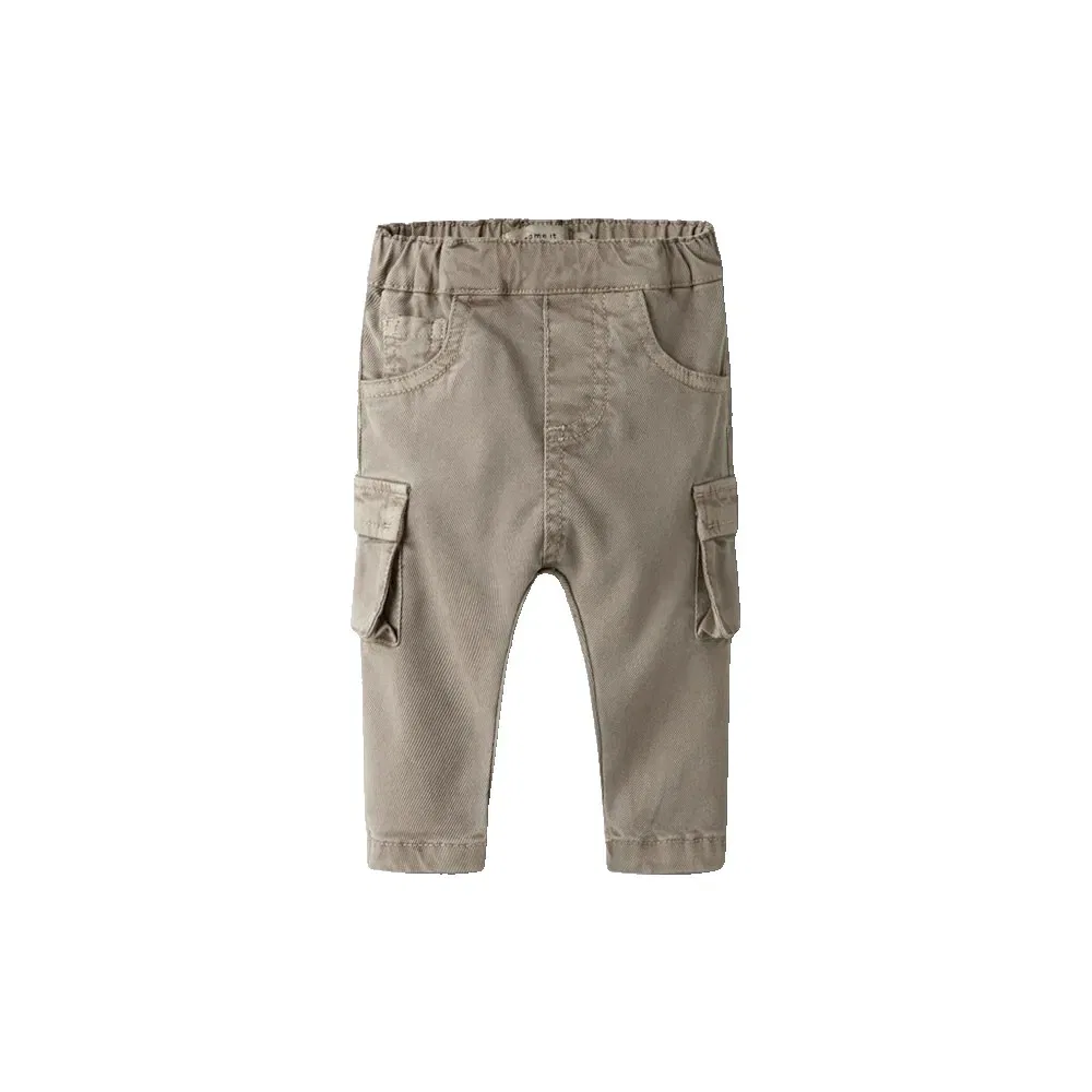 Детские брюки карго для девочек с регулируемой талией Ben Baggy Name it, Beige — фото 3