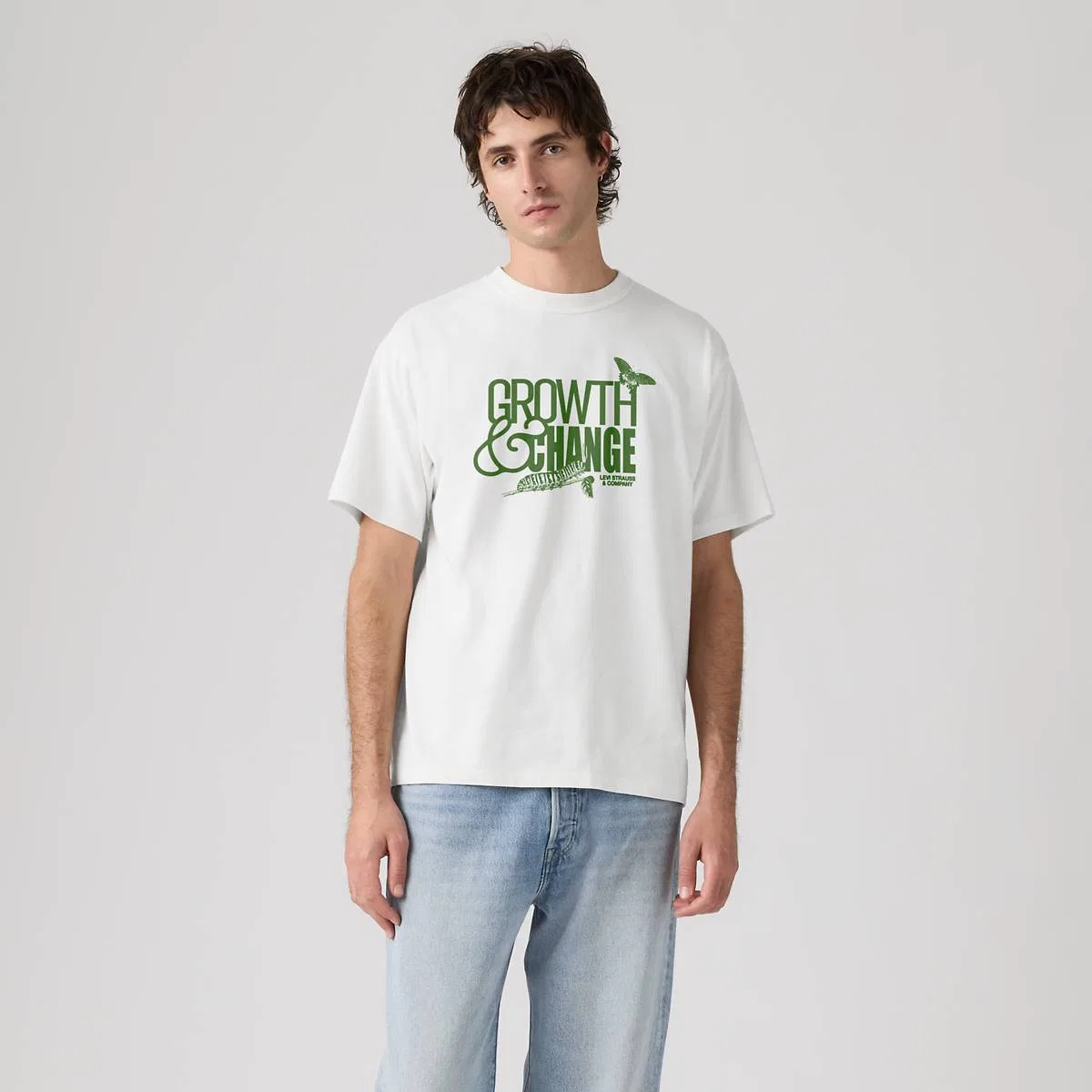 Винтажная футболка с графическим принтом Levi's, Growth And Change White - White — фото 3