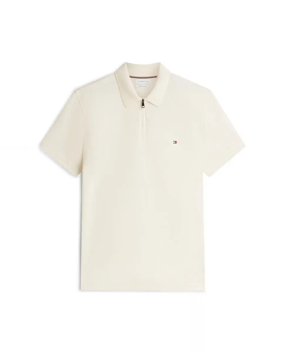 Мужское поло с коротким рукавом из пике Tommy Hilfiger, Blanco Roto