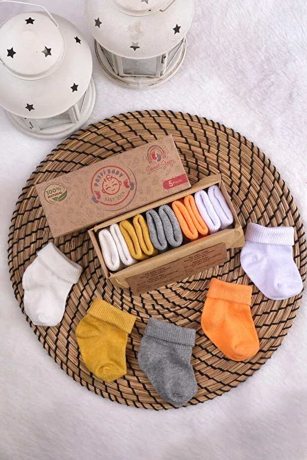 Детские носки для новорожденных хлопковые 5 шт Poffibaby, Truncu — фото 3