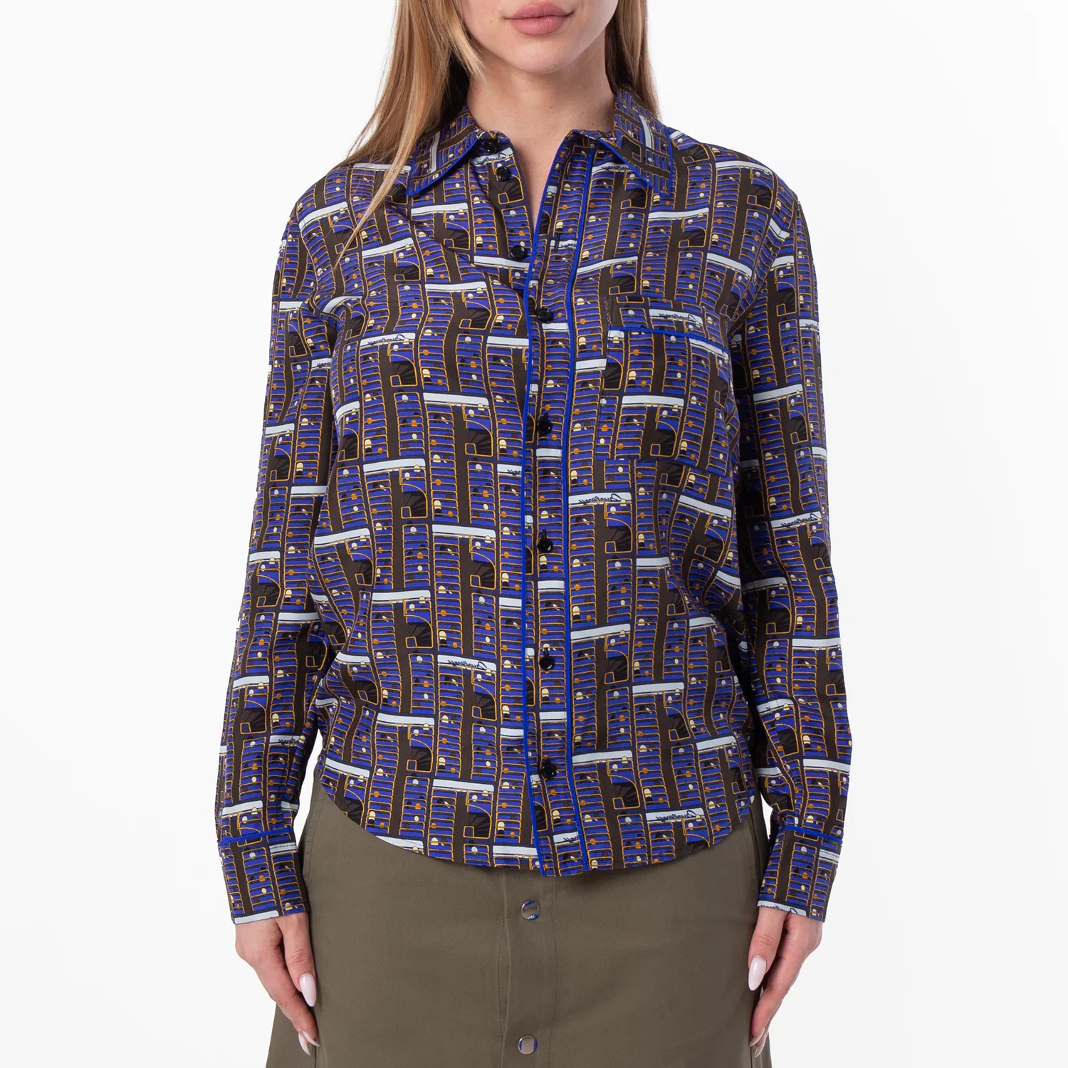 Шелковая рубашка Bus Burberry, Knight Ip Pattern