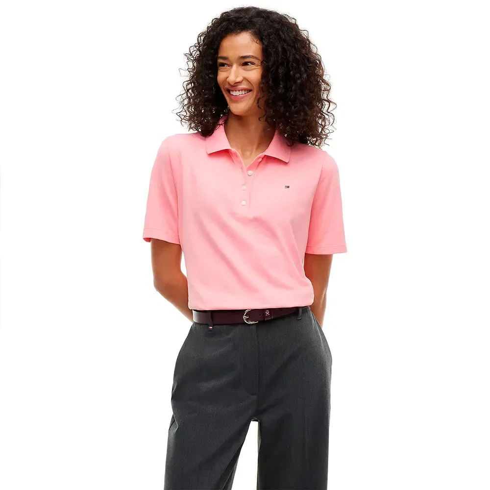Женское поло из хлопкового пике 1985 Collection Tommy hilfiger, Pink