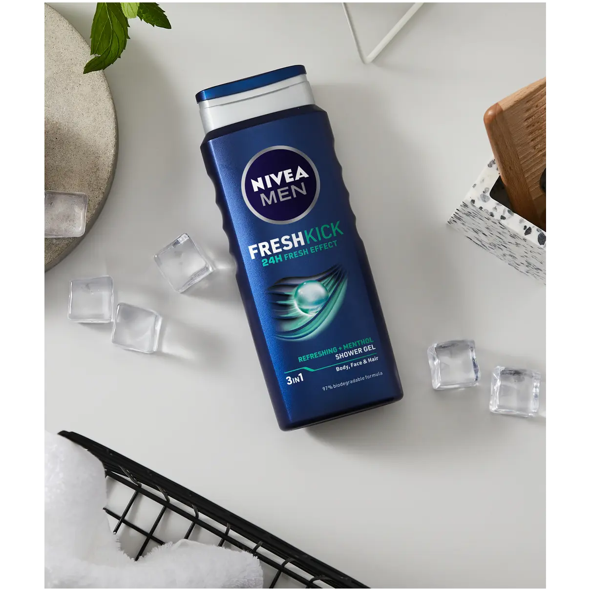 Nivea MEN Fresh Kick освежающий гель для душа для мужчин, 500 мл — фото 4