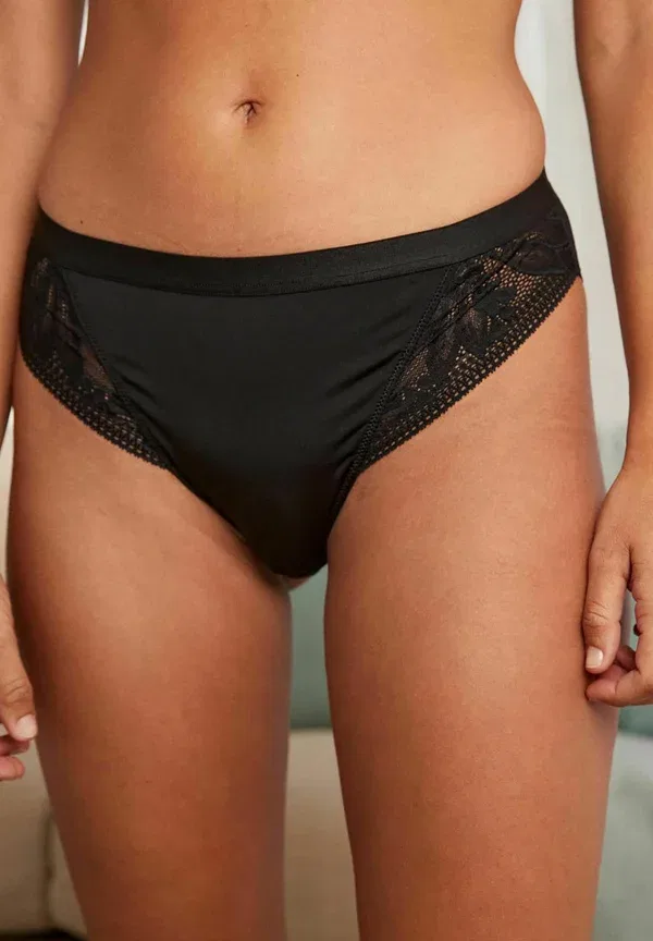 Трусы комплект 2 шт, кружевные, Knickers 2 pack high leg, Next, Mauve Purple, черный/фиолетовый/лиловый