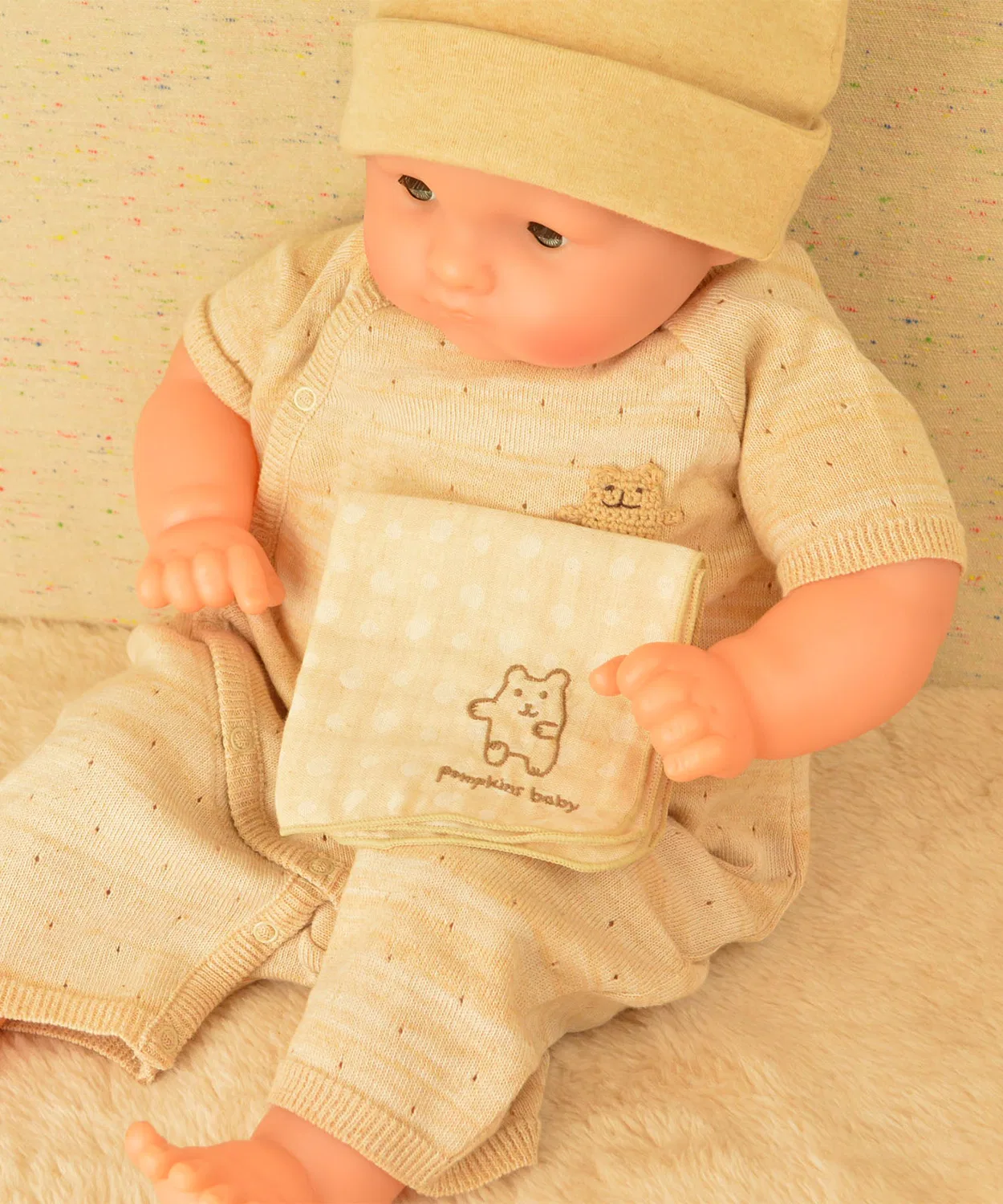 Детский комплект марлевых платков для девочек pompkins baby, Beige — фото 2