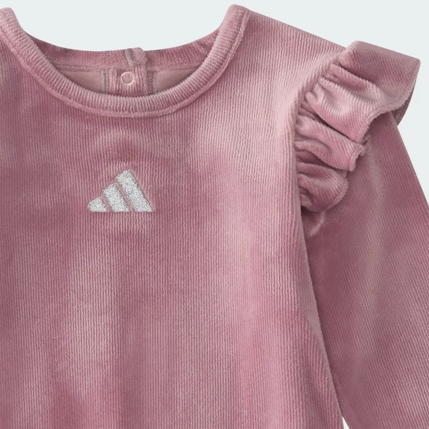 Детский велюровый комбинезон с оборками Adidas Sportswear, Magic Mauve — фото 3