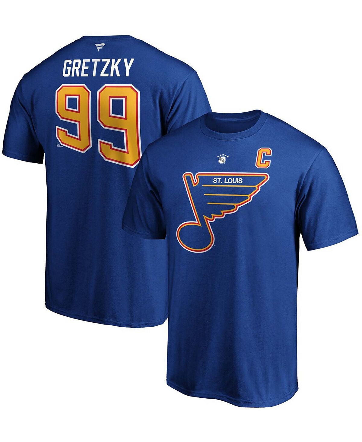 

Мужская футболка wayne gretzky blue st. louis blues authentic stack с именем и номером игрока на пенсии Fanatics, синий