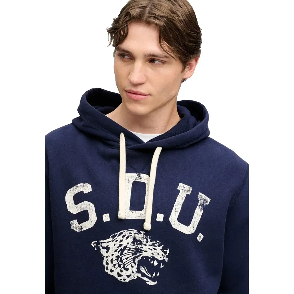 Мужской худи свободного кроя с принтом Athletic Essentials Superdry, Blue — фото 4