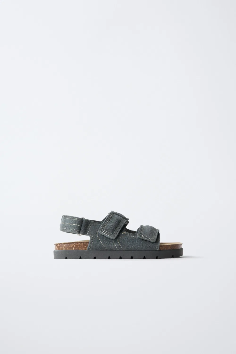 Кожаные сандалии с двумя ремешками ZARA, Blue