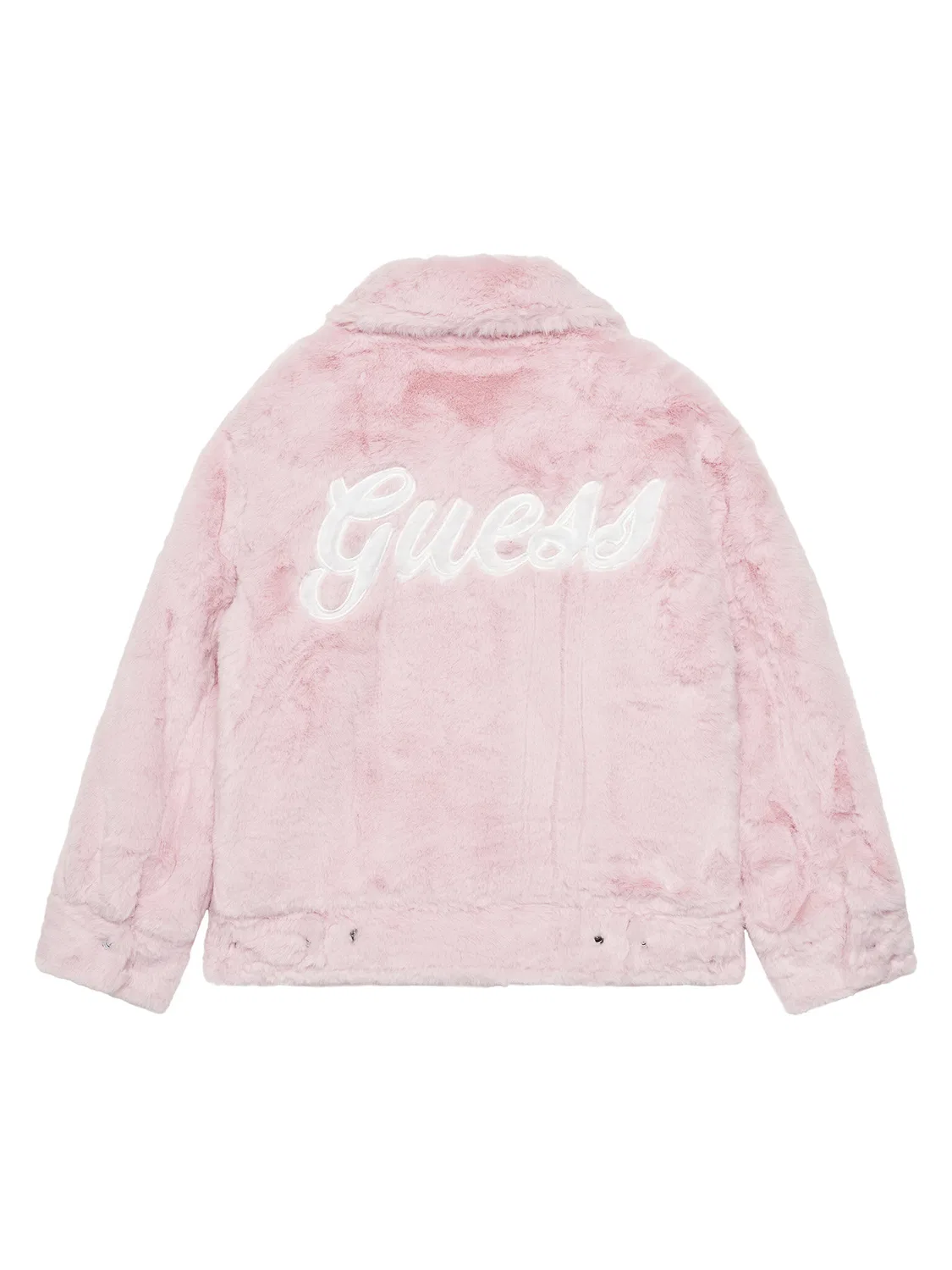 Меховая шуба стандартного кроя для девочки Guess, розовый — фото 2