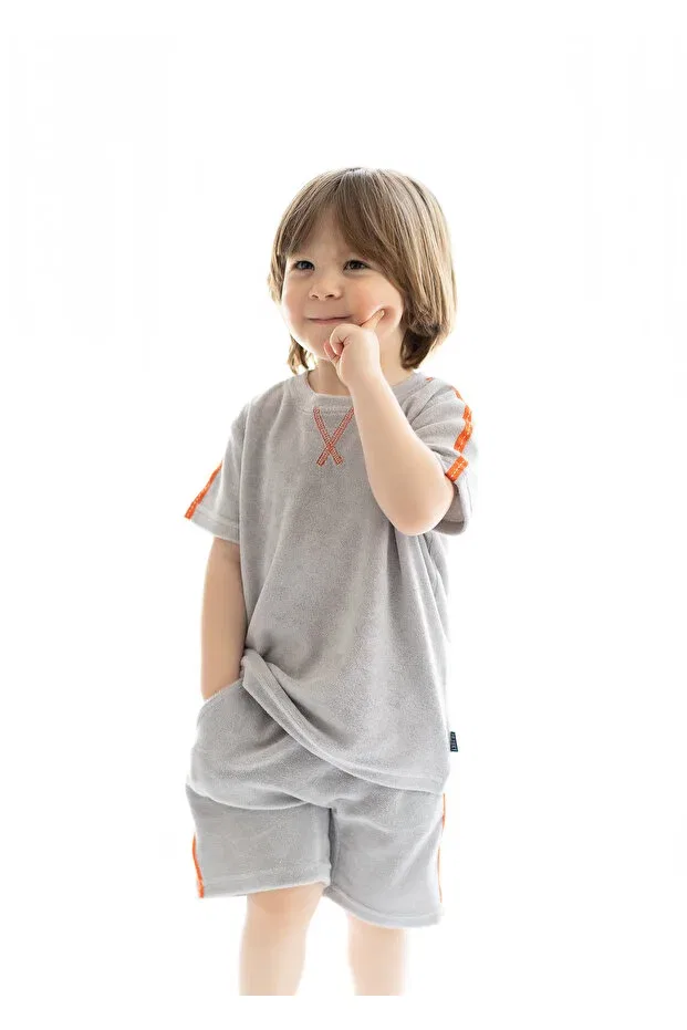 Детские шорты для мальчиков с широкими штанинами Jo&Juke, Gray / Orange