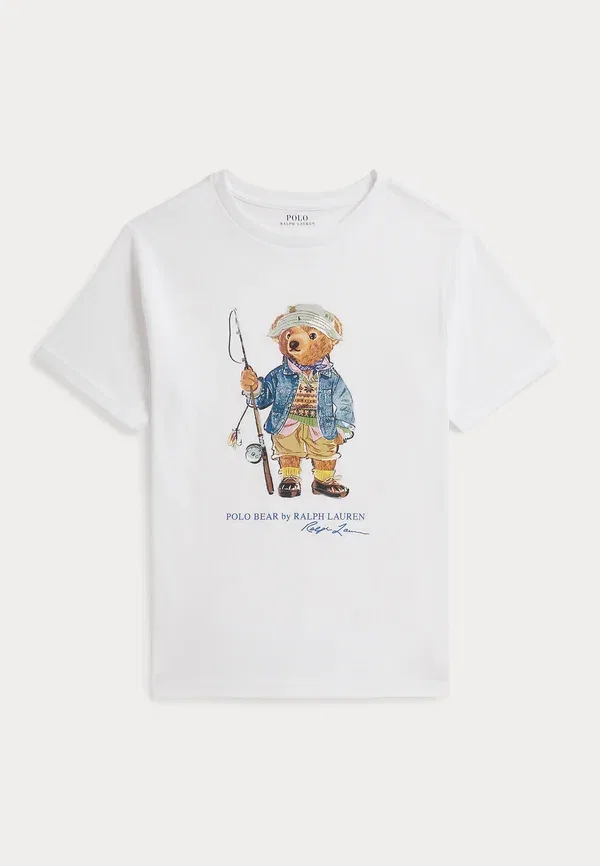 Футболка с принтом Polo bear cotton jersey tee Polo Ralph Lauren, White, белый