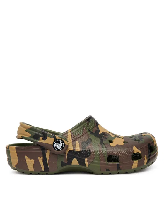 Шлепанцы Classic Camouflage Clog Crocs, зеленый