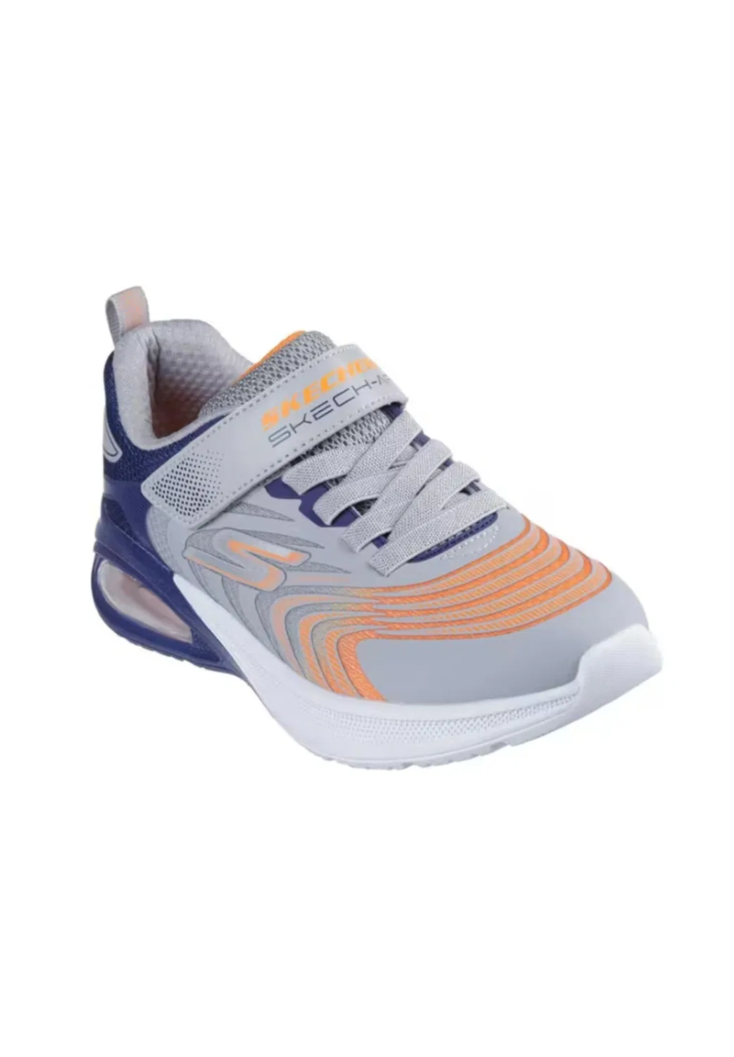Детские кроссовки с амортизацией Microspec Max Advance Vortivox Skechers, Цвет Grau Navyblau Weiss