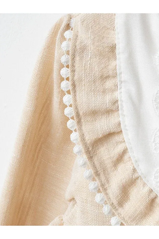 Детское платье для девочек кружевное Monalisa Cherrys Bebek, Light Beige — фото 3