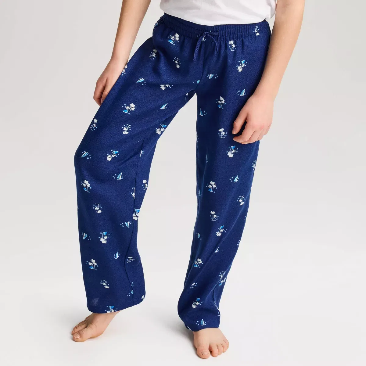 Детские пижамные штаны из фланели с принтом Cat & Jack Navy Blue