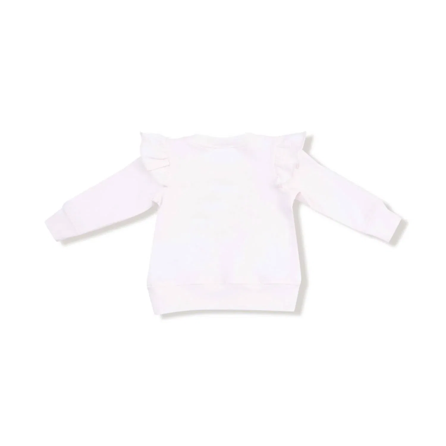 Детский свитшот для девочек с рюшами на плечах Hanukkah Angel Dear, White Pink — фото 2