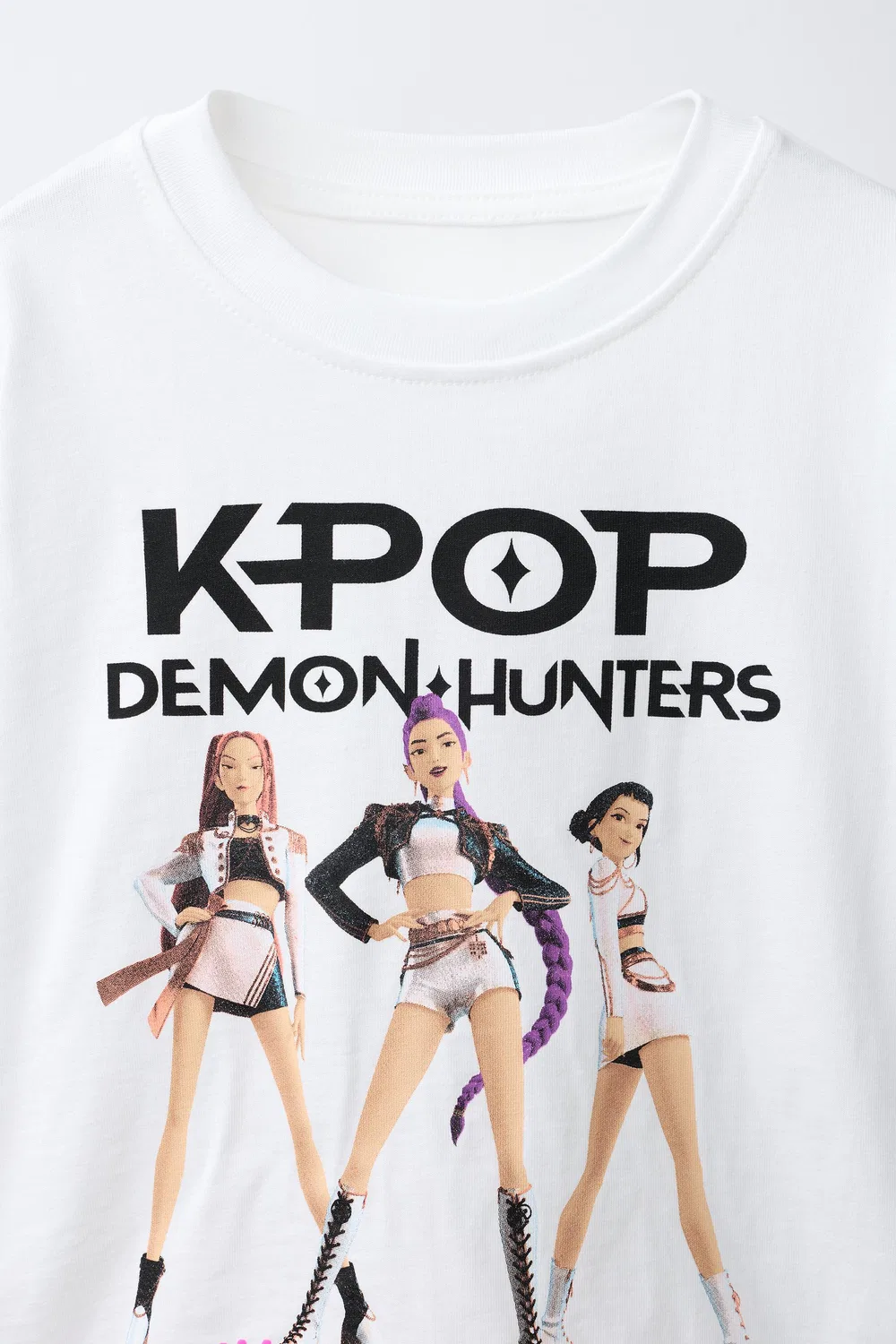 Футболка с принтом KPOP DEMON HUNTERS NETFLIX ZARA, White — фото 3