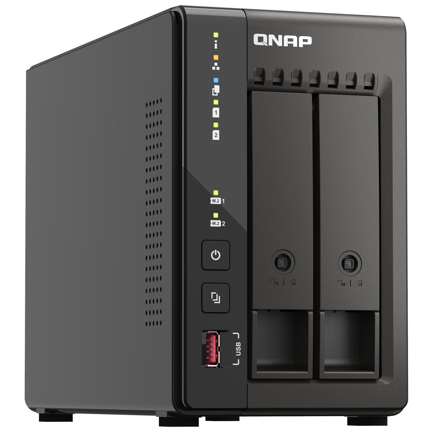 

Сетевое хранилище QNAP TS-253E, 2 отсека, 8Гб DDR4, без дисков, черный