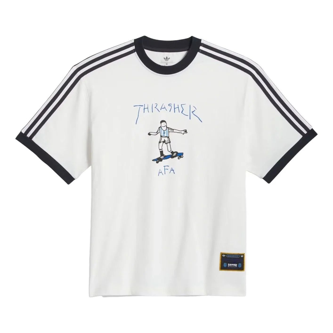 Мужская футболка с принтом Argentina x Thrasher Gonz Ringer Adidas, белый