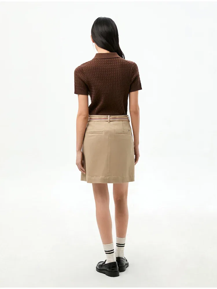 Футболка с длинным рукавом, хлопковая, Polo TOMMY HILFIGER, Dark Brown — фото 3