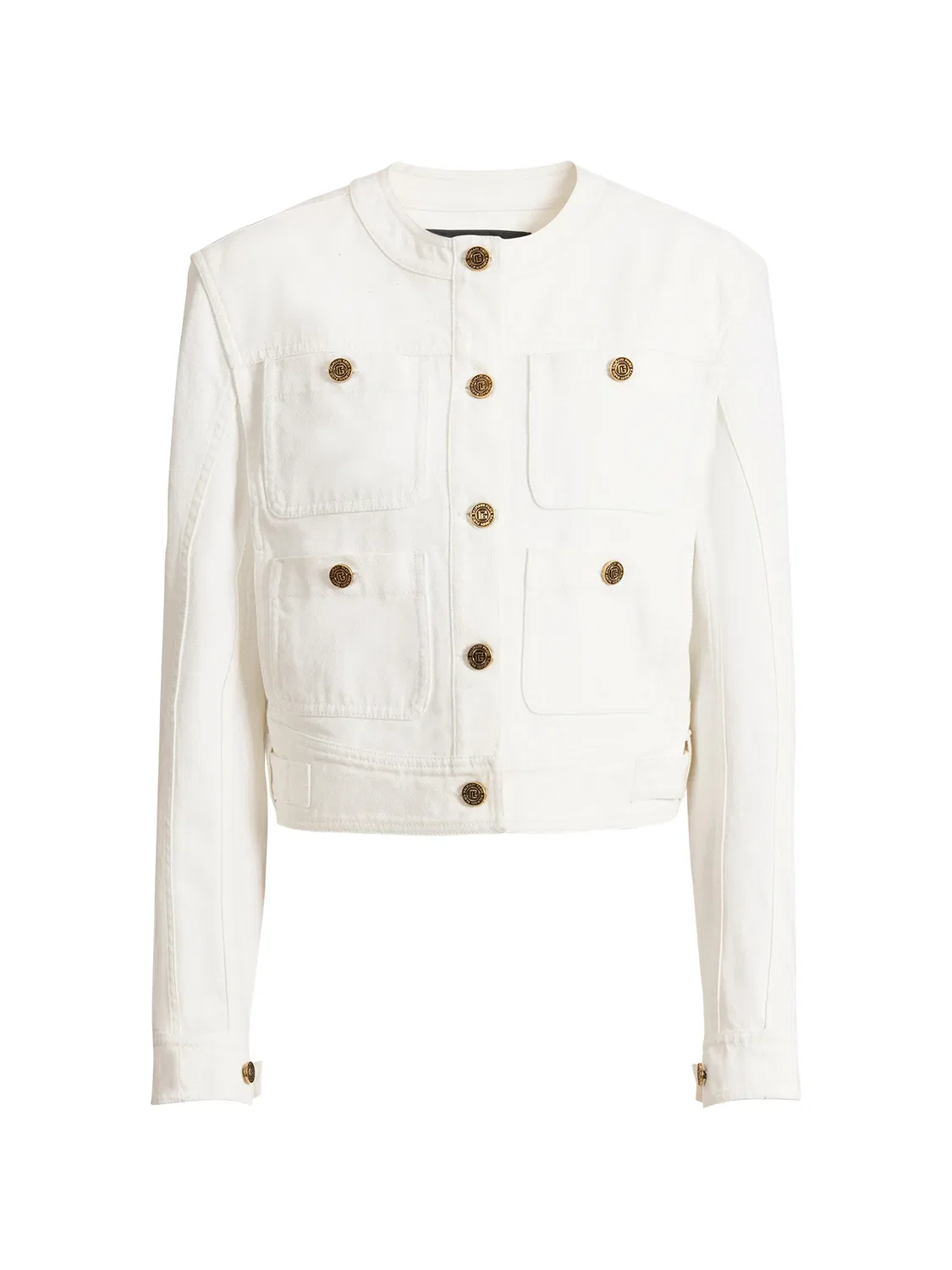 Джинсовая куртка с карманами Balmain, белый