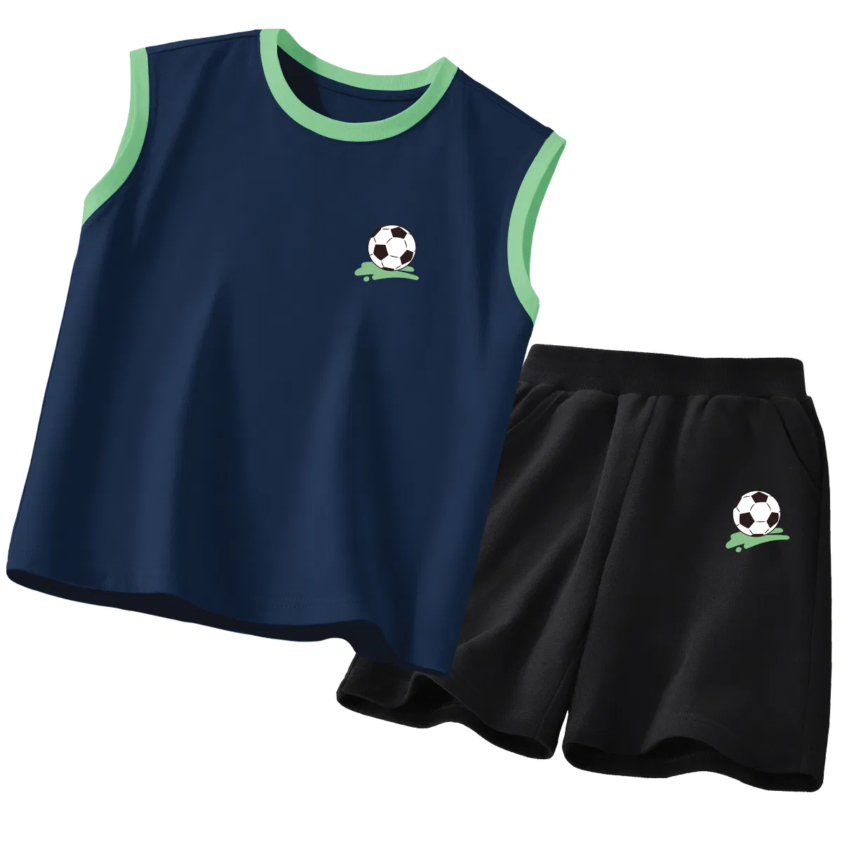 Детский спортивный костюм с круглым вырезом, тонкий стрейч, Disney, Di Soccer Ball K Green Blue