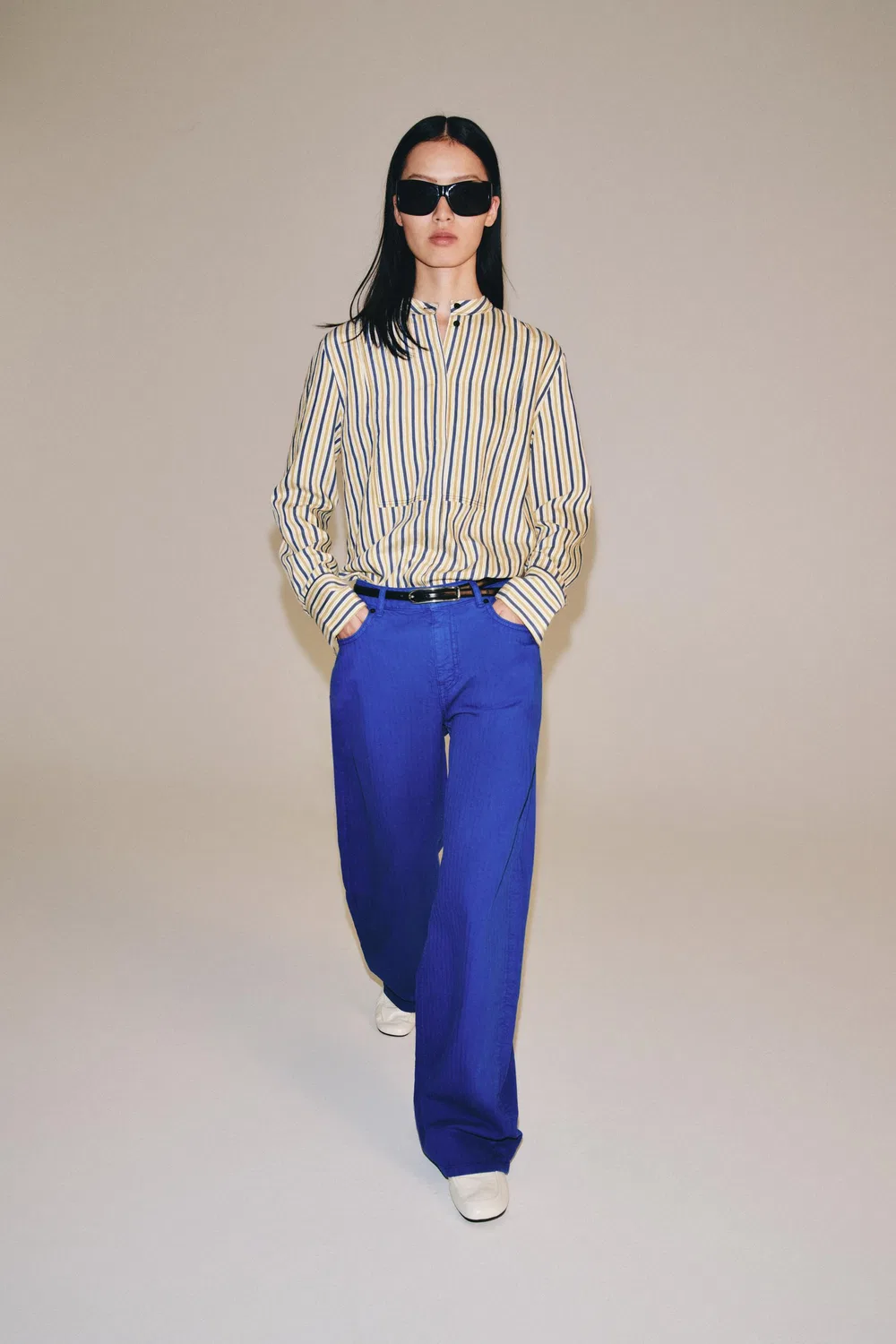 Джинсы-бочонки средней посадки из коллекции ZW ZARA, Light blue — фото 3