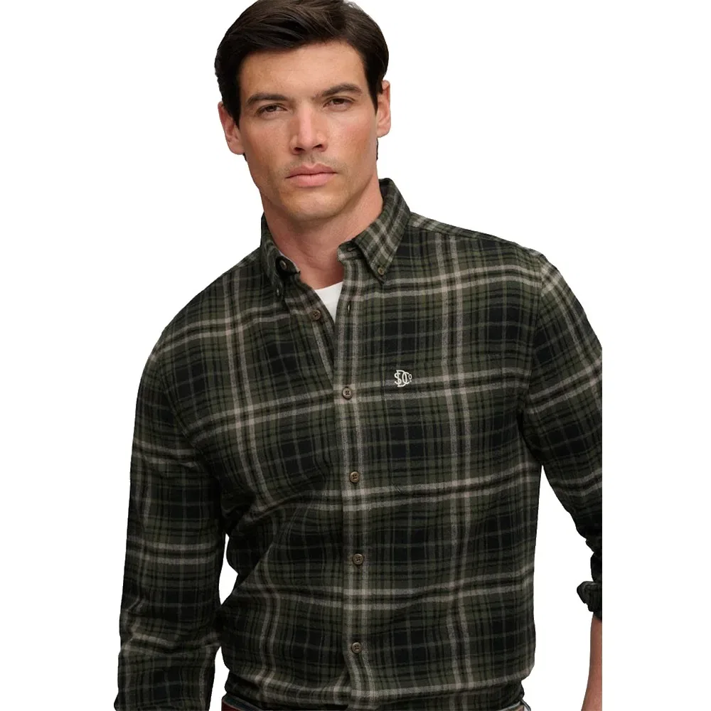Мужская рубашка с длинным рукавом Cotton Lumberjack Superdry, Black — фото 4