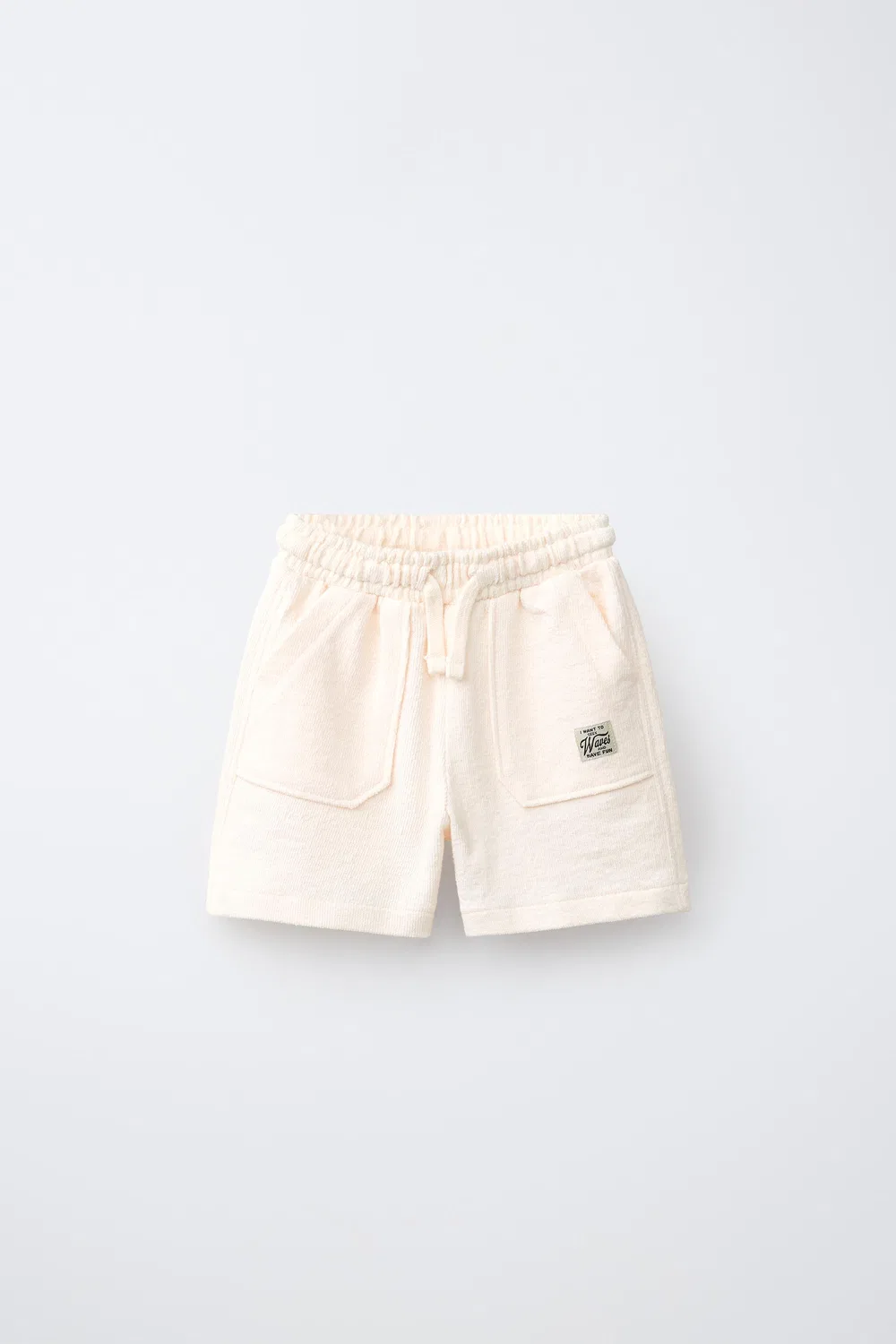 Однотонные бермудские шорты из крепа ZARA, Ecru