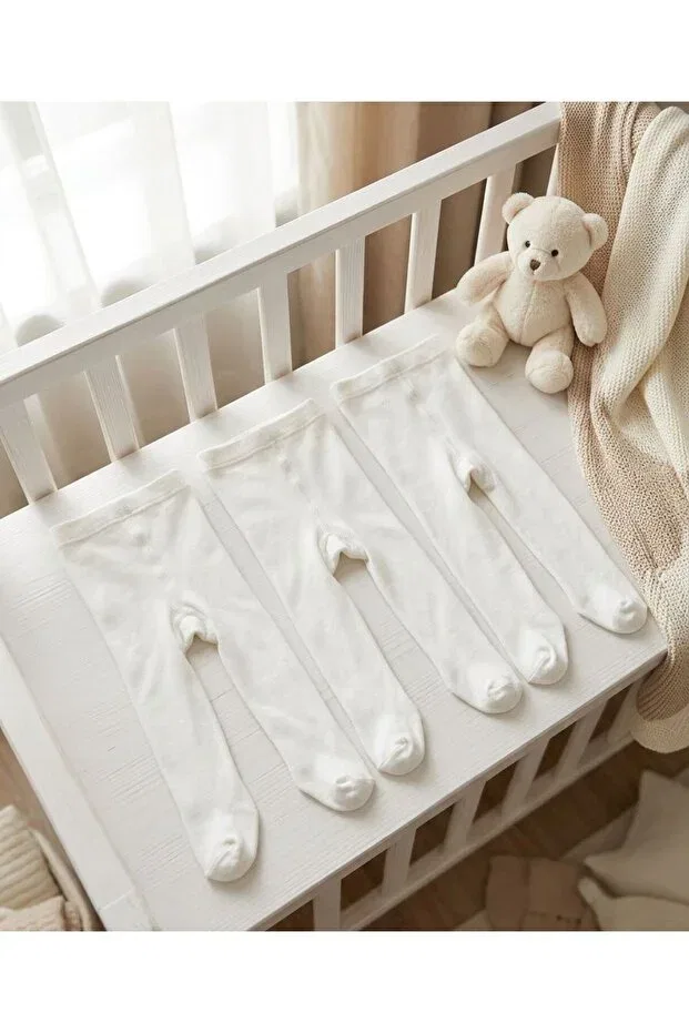 Детские колготки хлопковые 3 шт Miniday Baby, Ecru