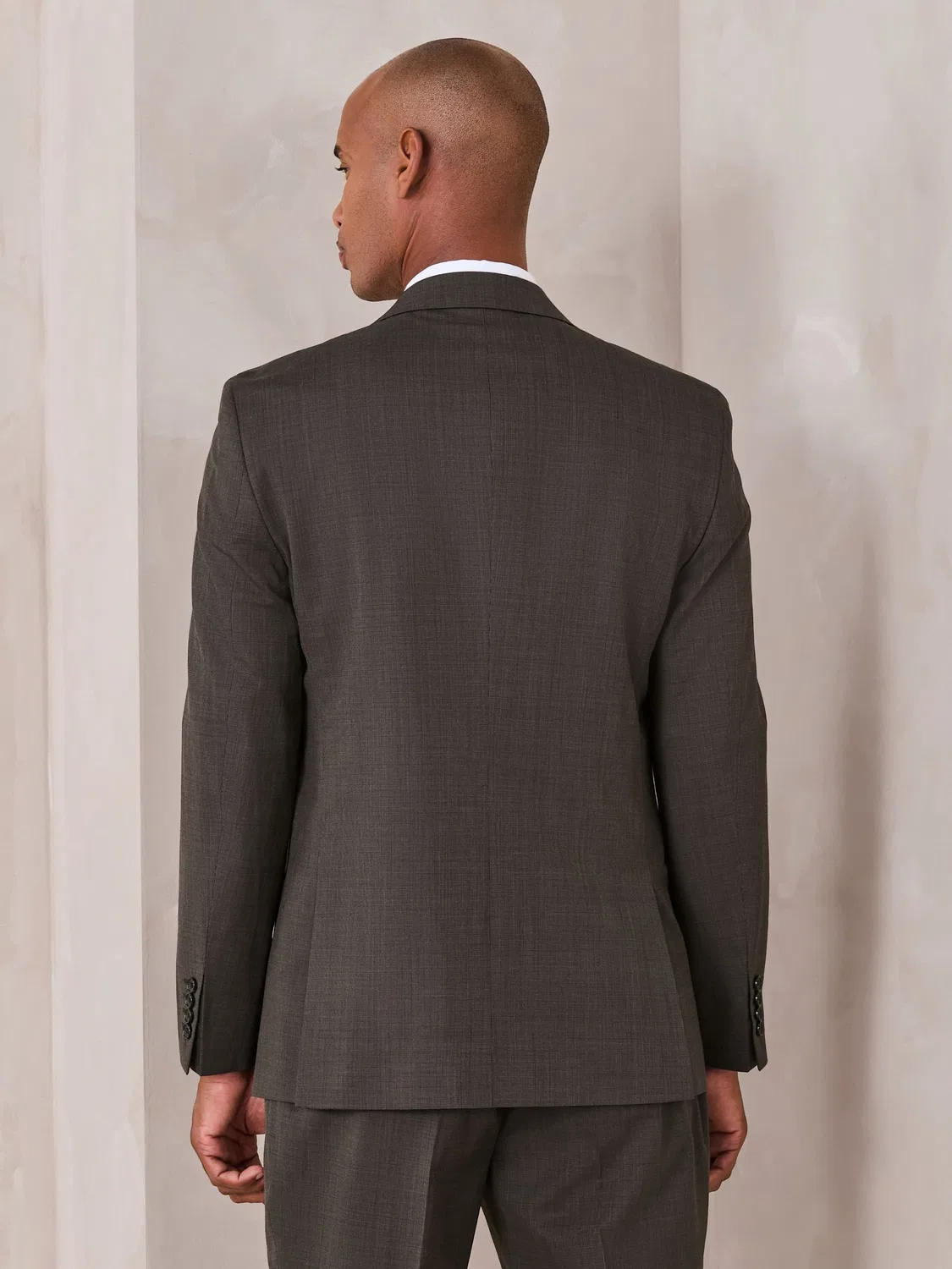 Пиджак Tailored Fit N.Premium Texture с шерстью Next, Коричневый — фото 4