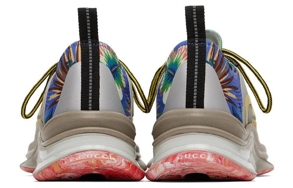 Кроссовки marble and floral run sneakers 'blue yellow white' Gucci, синий — фото 4