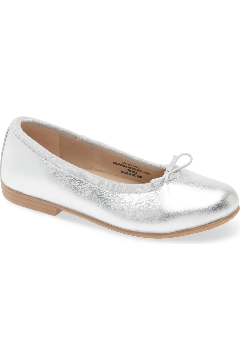 Детские туфли балетки на плоской подошве Brule OLD SOLES, Silver