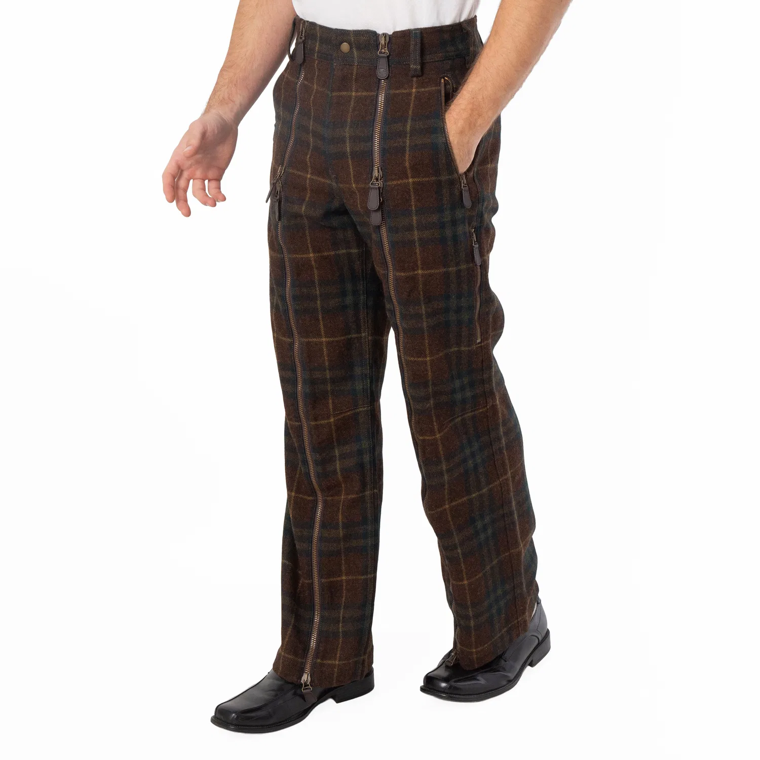 Брюки из шерсти с принтом Check Virgin Wool Zip Trousers Burberry, Tor Ip Check — фото 3
